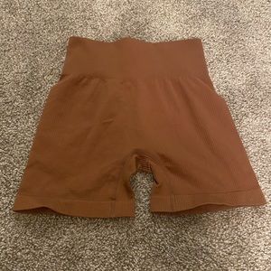 cute brown corduroy active shorts